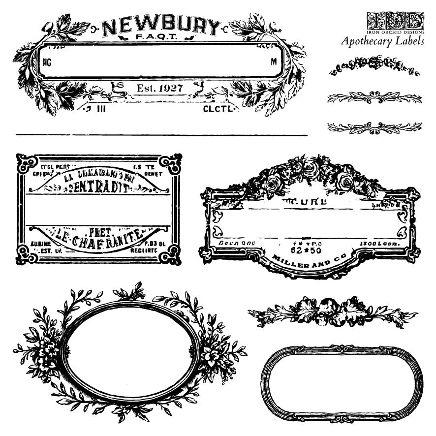 Apothecary Labels~ IOD Decor Stamps