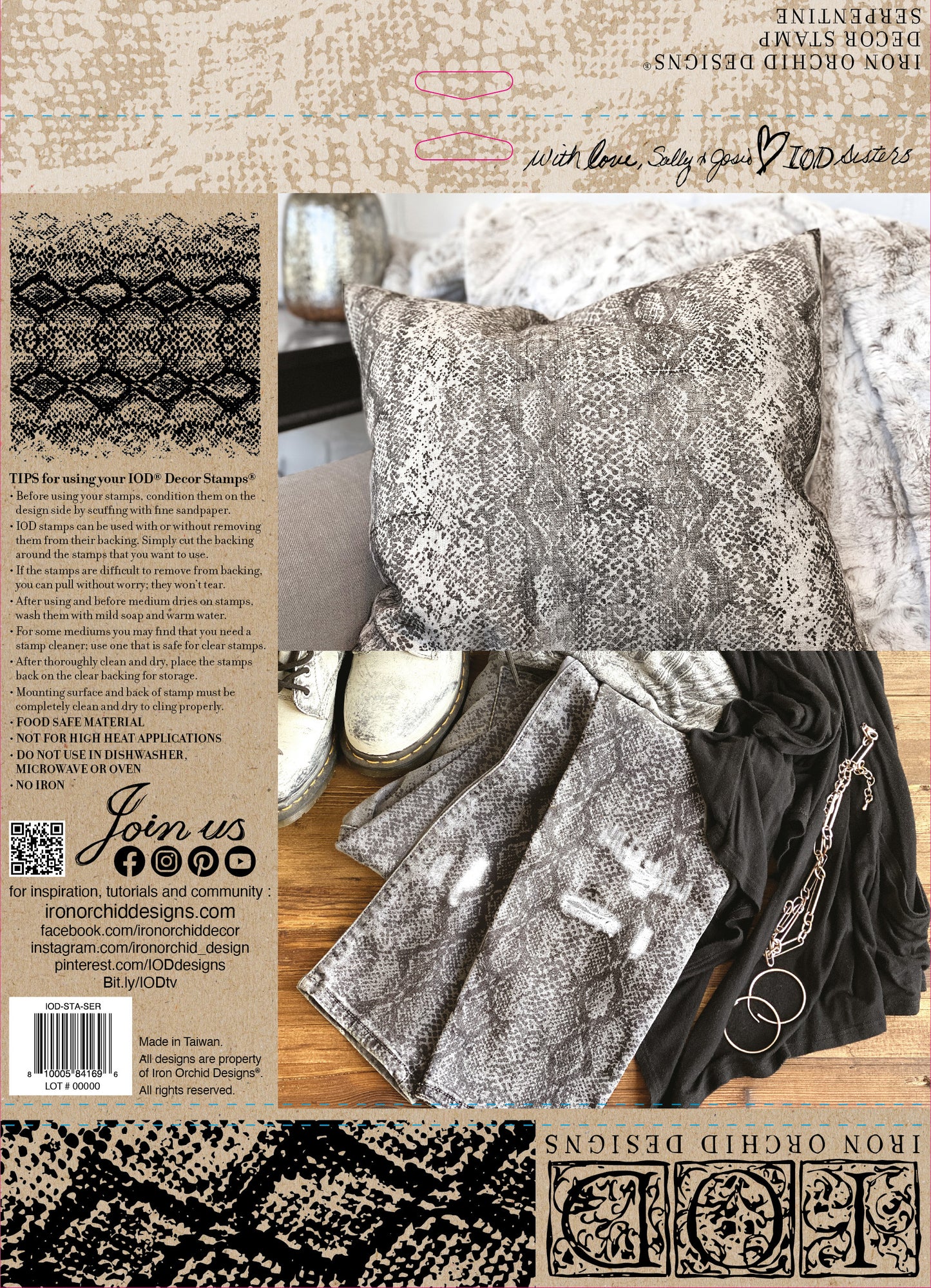 SERPENTINE RETIRED ~ IOD Decor Stamp