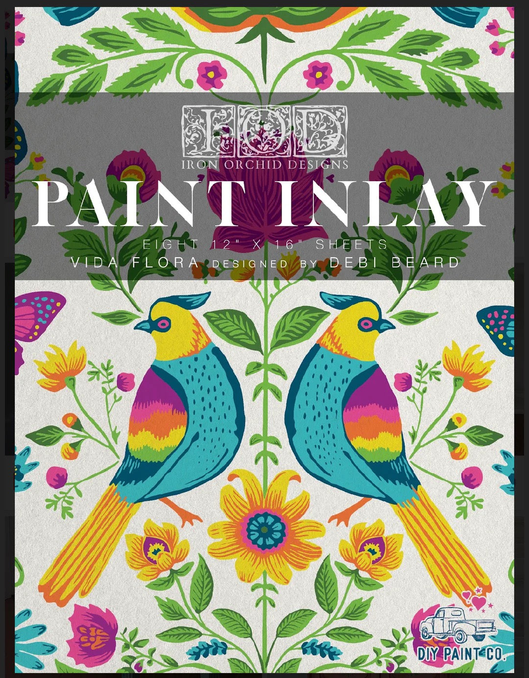 VIDA FLORA IOD PAINT INLAY  12x16 Pad, 8 Sheets ~ IOD Decor INLAY