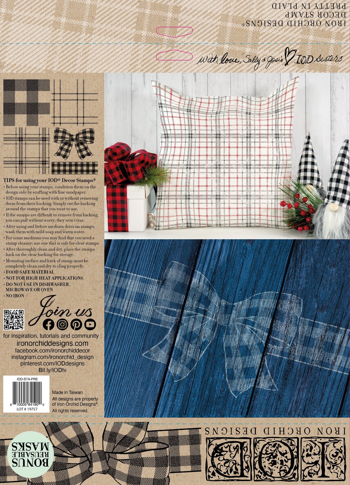 Pretty in Plaid~ IOD Decor Stamps