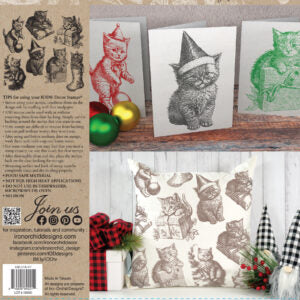 Christmas Kitties ~ IOD Decor Stamps