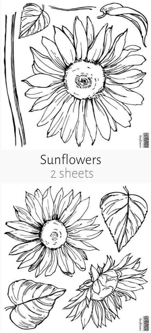 SUNFLOWERS (2-Sheet) ~ IOD Decor Stamps