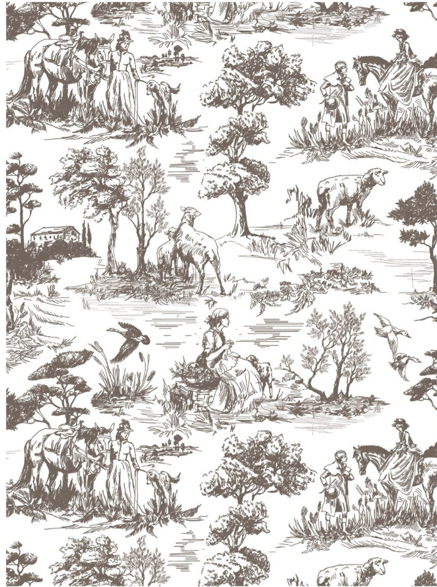 ENGLISH TOILE 12x16 Pad, 8 Sheets ~ IOD Decor Transfer