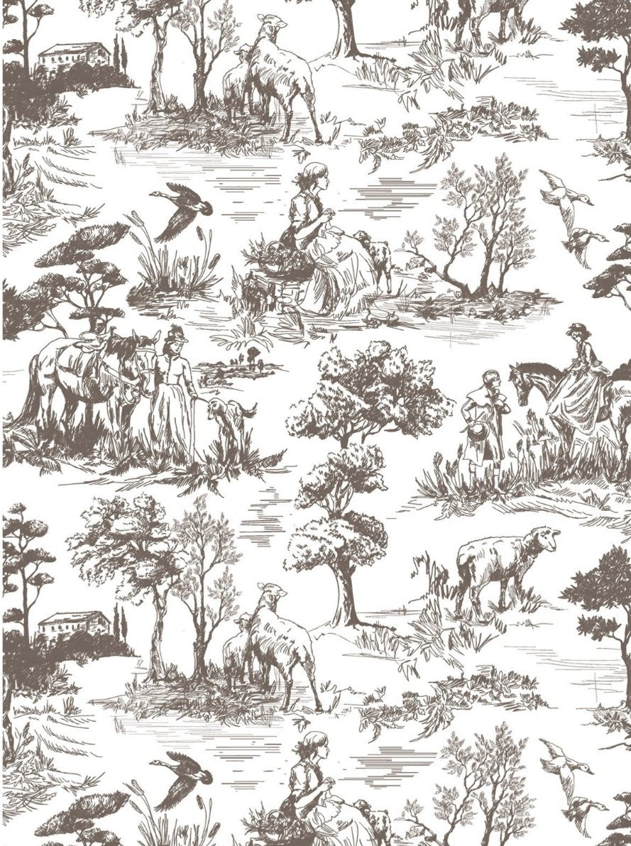 ENGLISH TOILE 12x16 Pad, 8 Sheets ~ IOD Decor Transfer