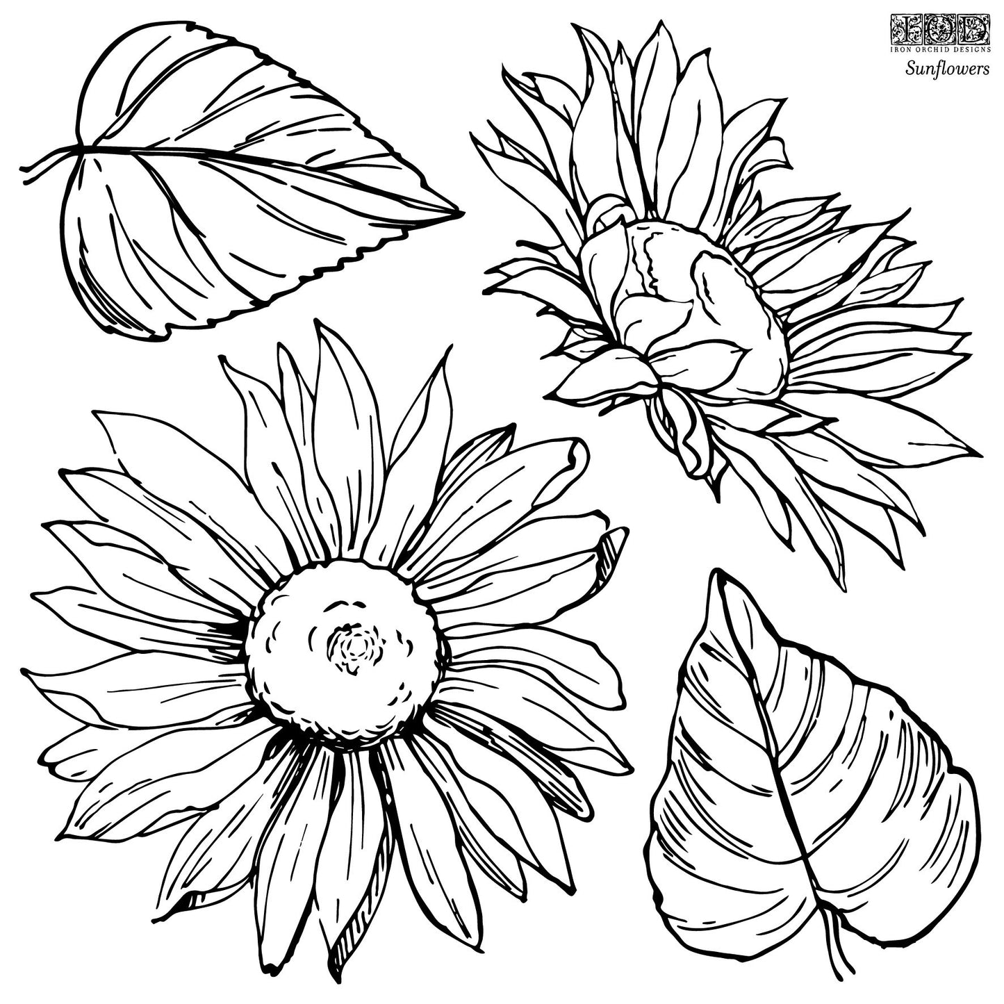 SUNFLOWERS (2-Sheet) ~ IOD Decor Stamps